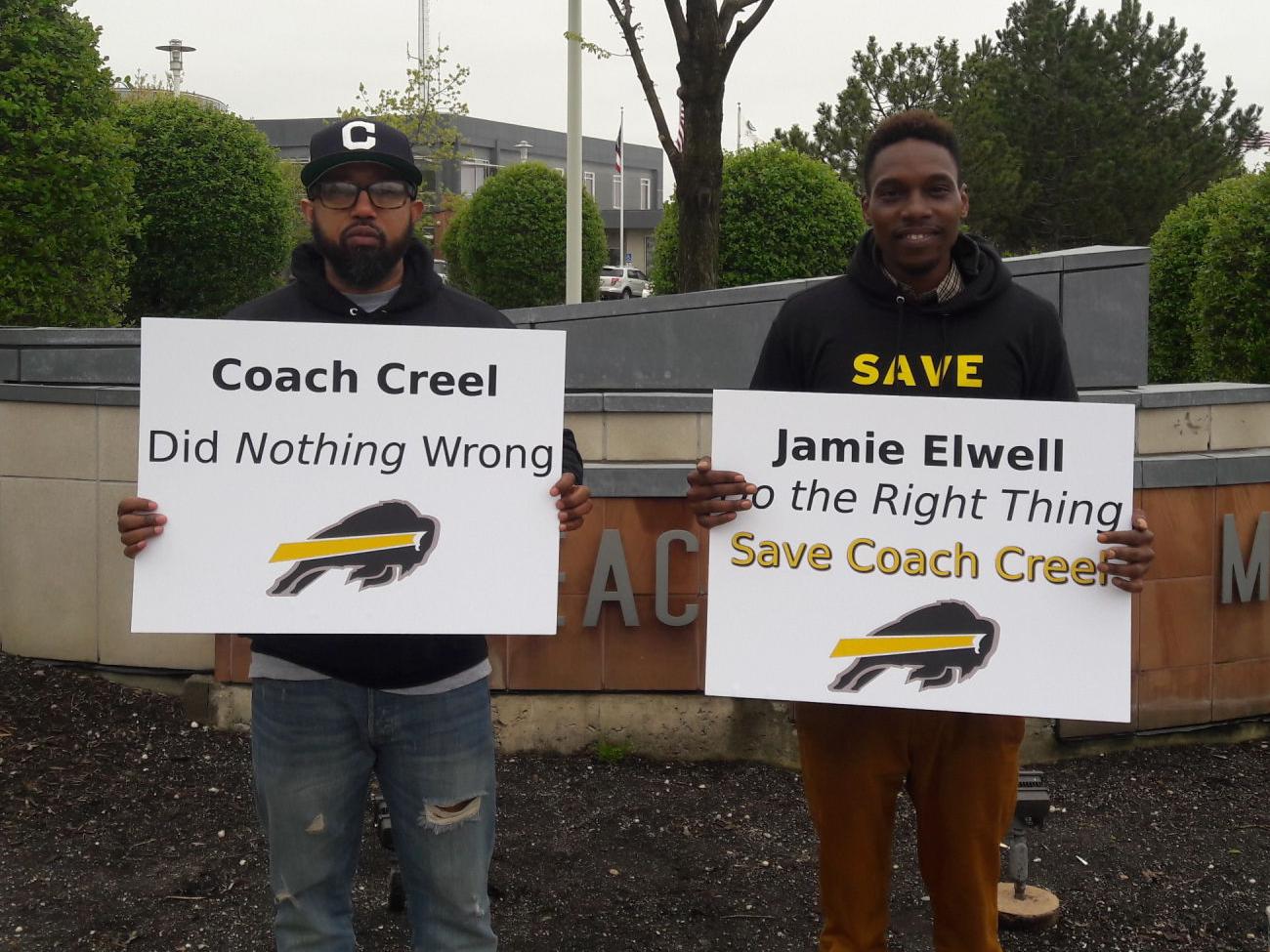 Creel protestors signs